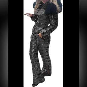 Aurgelmir Womens Snowsuit Onesies Ski Suit, Black. New!